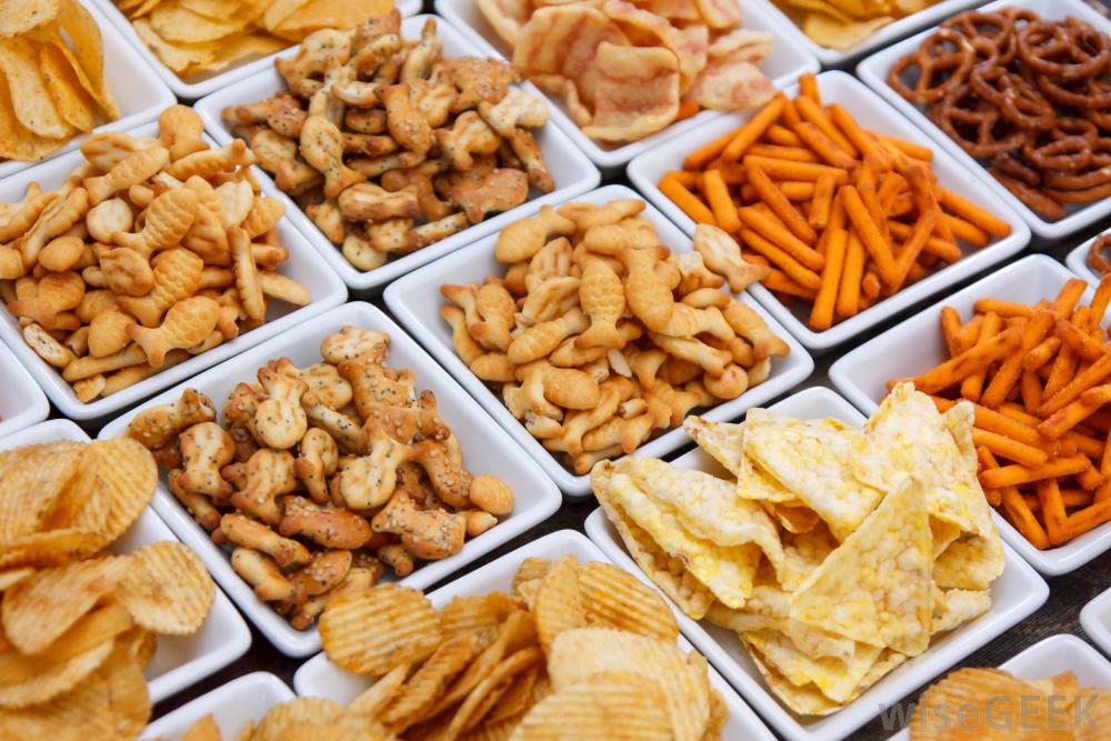 group-of-salty-foods-in-white-bowls